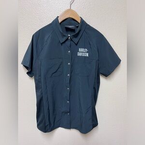 Harley Davidson Medium Black Womens Pivot Performant Shirt Coolcore Technology